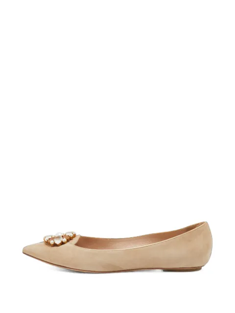 Casadei Vintage crystal-embellished pointed-toe pumps Neutrals 1402942