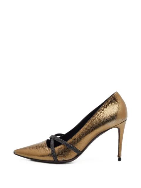 Brunello Cucinelli Vintage Monili pointed-toe pumps Brown 1407796