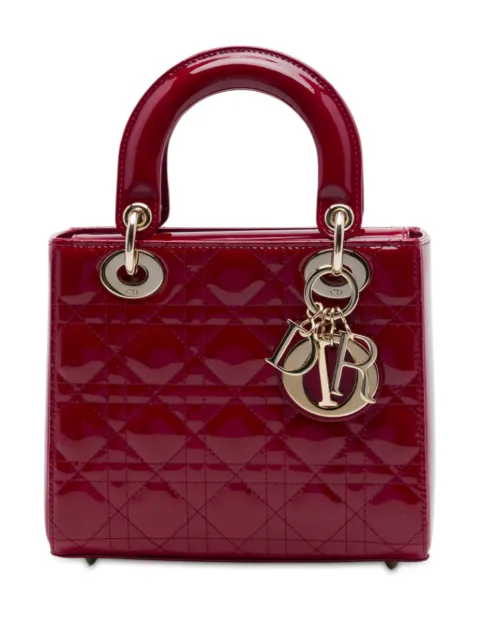 Christian Dior Pre-Owned 2021 Small Patent Cannage Lady Dior satchel Red MS0GVDCJEEWDYR4C