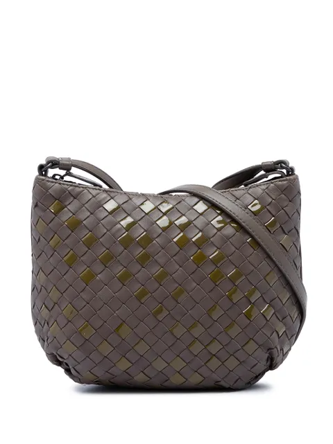 Bottega Veneta Pre-Owned 2012-2026 Nappa and Patent Intrecciato crossbody bag Brown J181ZQD69ZYRLA8T