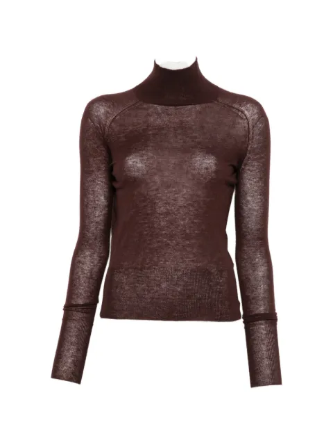 JOSEPH Yara high-neck long-sleeve sweater Brown JF010097