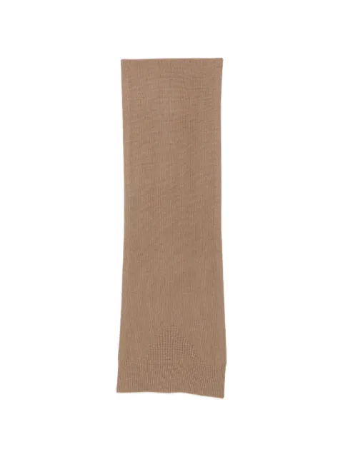 JOSEPH fine-knit ribbed-trim scarf Brown JF010037