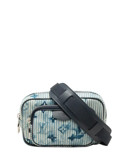 Louis Vuitton Pre-Owned 2021 Monogram Denim Watercolor Hickory Stripes Outdoor Pouch crossbody bag Blue WIR7A73690DBCMJT