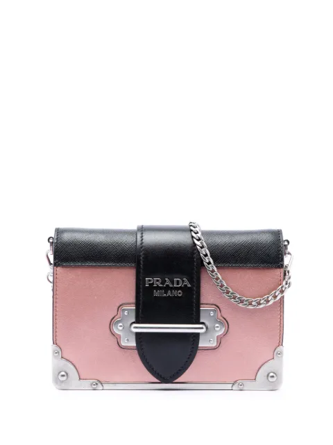 Prada Pre-Owned 2010-2026 Saffiano Trimmed Metallic City Calf Cahier crossbody bag Black Z71R24QZMHQZ6APJ