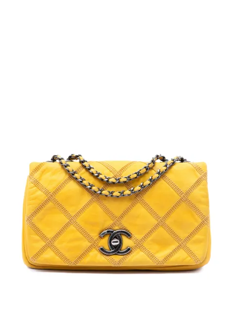 CHANEL Pre-Owned 2012-2013 CC Iridescent Calfskin Diamond Stitch Flap shoulder bag Yellow ESWNYB692LE2EUQX