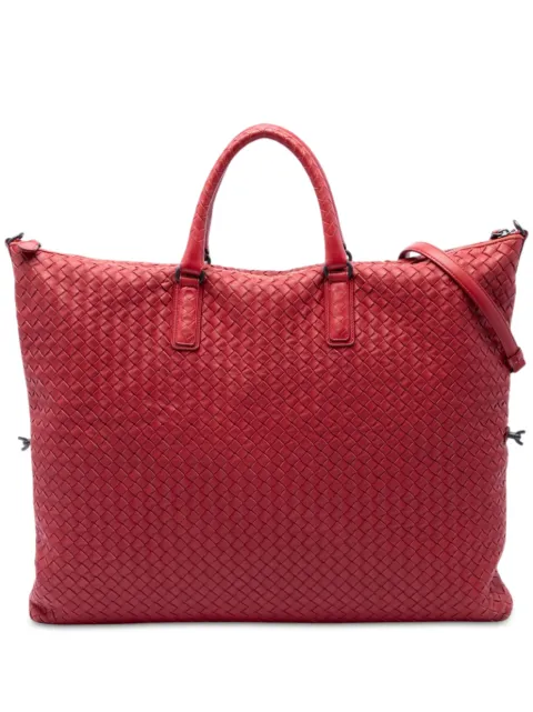 Bottega Veneta Pre-Owned 2012-2026 Maxi Nappa Intrecciato Convertible Tote travel bag Red EVIHE20FGE4OQTLX
