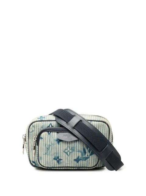 Louis Vuitton Pre-Owned 2021 Monogram Denim Watercolor Hickory Stripes Outdoor Pouch crossbody bag Blue 80Q29KXJGSL5JR4Y