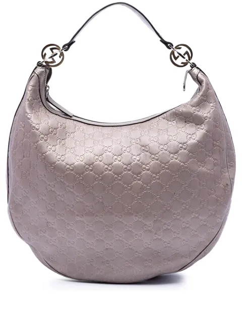 Gucci Pre-Owned 2016-2026 Large Metallic Guccissima Twins hobo bag Purple EI26M2M3XKQWSH3J