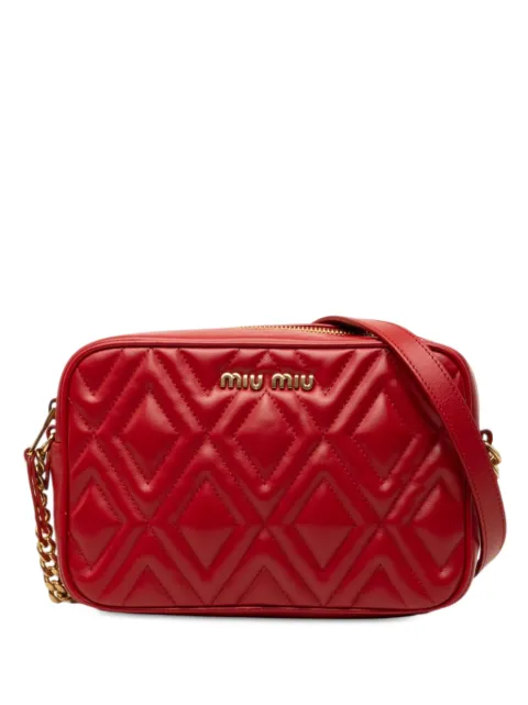 Miu Miu Pre-Owned 2010-2026 Matelasse Nappa Chain Camera Bag crossbody bag Red F95JKKTCI3VTYPNF