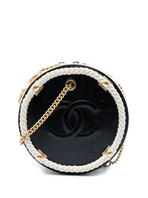 CHANEL Pre-Owned 2019 Crumpled Calfskin En Vogue Round Bag satchel Black DGLUR6SX1WTW85OZ