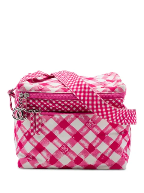 CHANEL Pre-Owned 2010-2011 CC Canvas Gingham Lunch Box shoulder bag Pink CSM47ZIHX5G0RL16