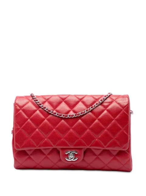 CHANEL Pre-Owned 2013-2014 CC Quilted Caviar Flap Clutch with Chain shoulder bag Red UKCQ57VPZ32G6Y8A