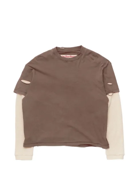 Stockholm Surfboard Club layered distressed T-shirt Brown U1000220B58
