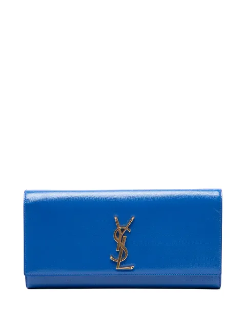 Saint Laurent Pre-Owned 2013 Grain De Poudre Monogram Cassandre clutch bag Blue 7QBPKTLP9V8DZMBB