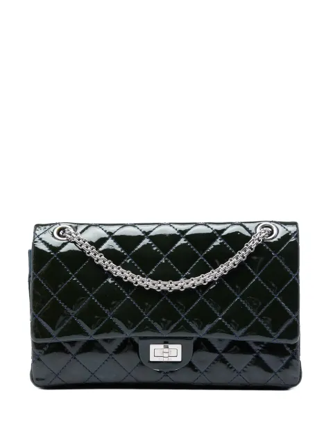 CHANEL Pre-Owned 2009-2010 Quilted Patent Reissue 2.55 Double Flap 226 shoulder bag Blue 5GBZA6EMKOGVWL3F