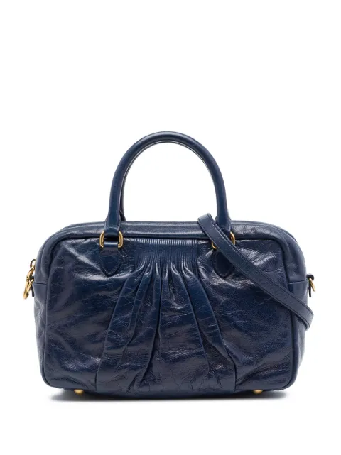 Miu Miu Pre-Owned 2010-2026 Vitello Lux Pleated satchel Blue 421K6R8MAED8XE0J