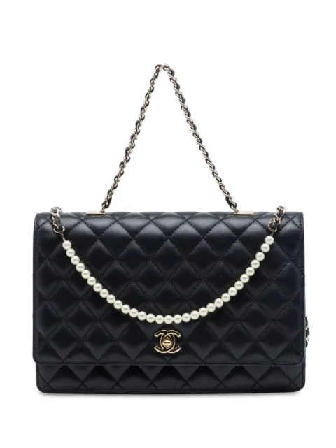 CHANEL Pre-Owned 2016-2017 CC Quilted Lambskin Fantasy Pearl Single Flap satchel Black 41UR67QH7ED1PMVC