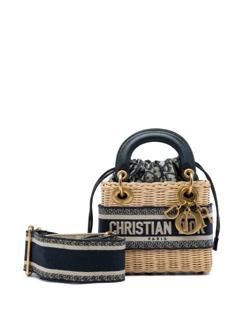 Christian Dior Pre-Owned 2023 Mini Wicker Oblique Lady Dior satchel Neutrals 1GU8V7OLP6TSGMZA