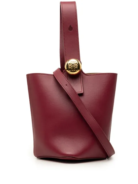 Loewe Pre-Owned 2024 Mini Calfskin Pebble Bucket Bag satchel Red FDU3CJ2X1QGTRT5G