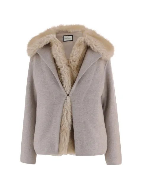 Bruno Manetti fur-trim long-sleeve jacket Grey S2B200427