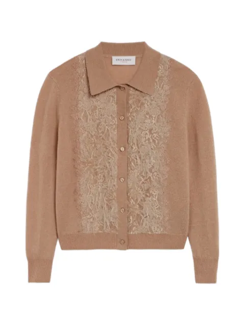 Ermanno Scervino lace-panelled cardigan Brown D49EN026EA9