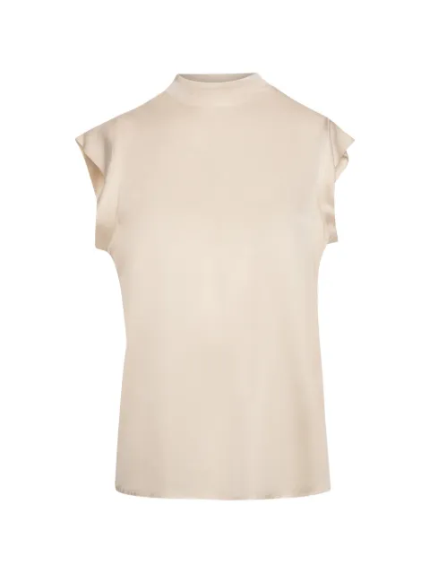FRACOMINA satin-finish sleeveless blouse Neutrals FR26WT1023W5830