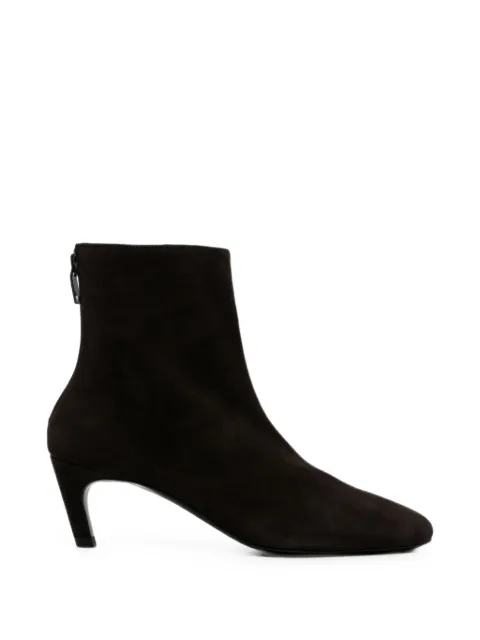 TOTEME suede rear-zip ankle boots Black 264WAS0354LE0012102