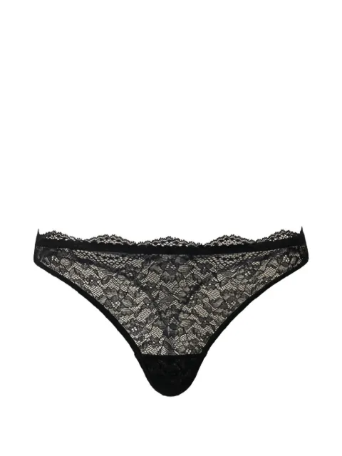 TWINSET lace-panel tulle g-string Black 241LL6A88