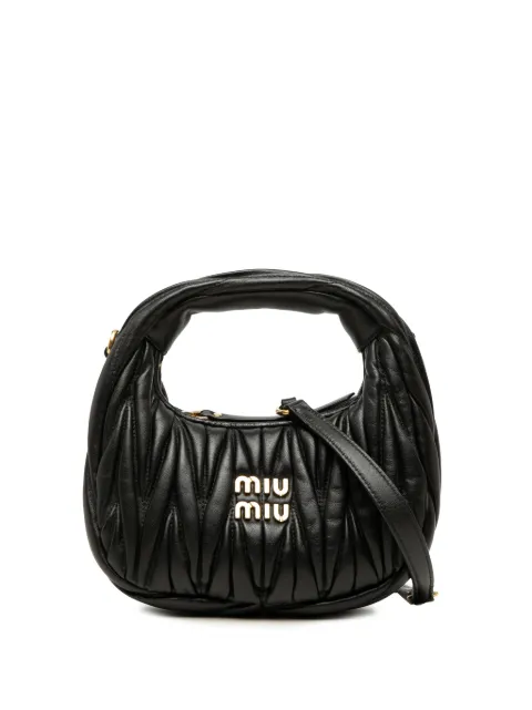 Miu Miu Pre-Owned 2010-2026 Mini Matelasse Nappa Wander Bag satchel Black 72AK0OWVM84UFJS6