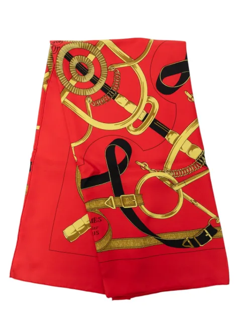Hermès Pre-Owned 1990-2010 Eperon d Or Silk Scarf 90 scarves Red MJ9WYVB7H71ASISV