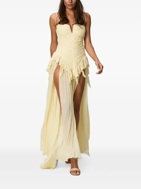 NORINA ST Diada 2.6 ruffled ruched maxi dress Yellow DIADADRESS26