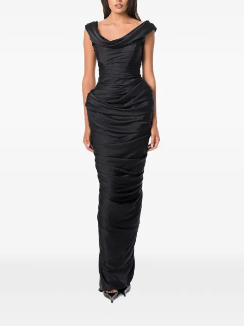 NORINA ST Mia off-shoulder ruched maxi dress Black MIAGOWNDRESS