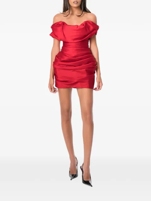 NORINA ST Mia draped lace-up mini dress Red MIADRESS