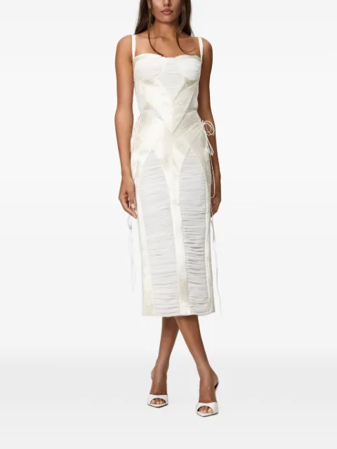 NORINA ST Malena panelled ruched midi dress White MALENADRESS