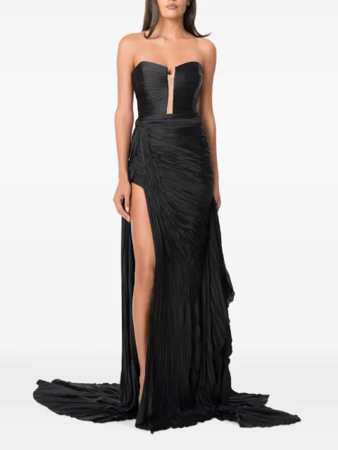 NORINA ST Viva ruched strapless gown Black VIVADRESS