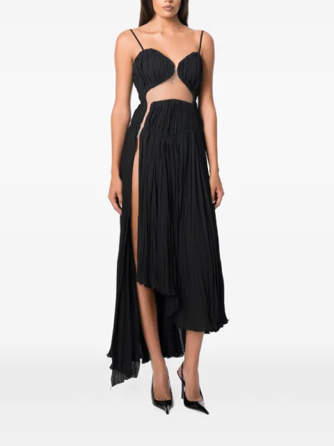 NORINA ST Acatia cut-out pleated asymmetric dress Black ACATIADRESS