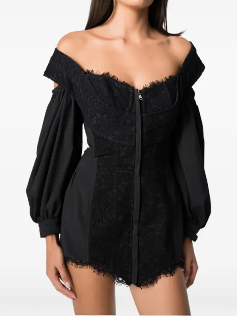 NORINA ST Aida lace-panelled off-shoulder mini dress Black AIDADRESS