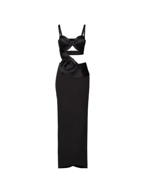NORINA ST Feyla cut-out rosette maxi dress Black FEYLADRESS