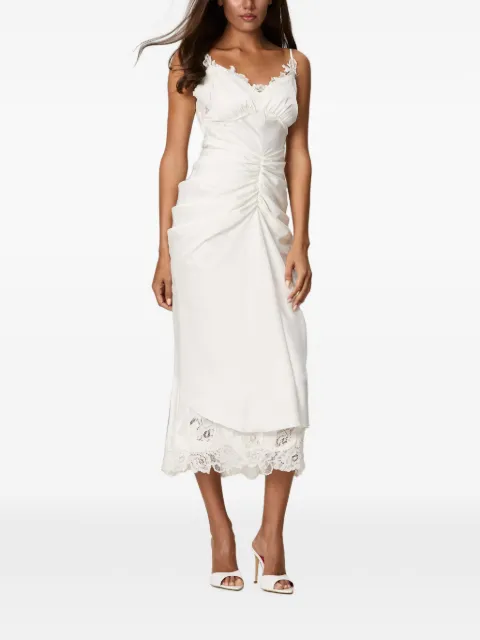 NORINA ST Lace Slip ruched slip midi dress White LACESLIPDRESS
