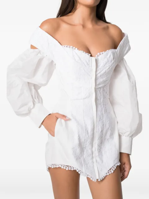 NORINA ST lace-panelled off-shoulder mini dress White AIDADRESS