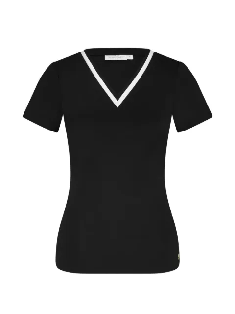 HOUSE OF GRAVITY contrast-trim V-neck T-shirt Black HG4102504