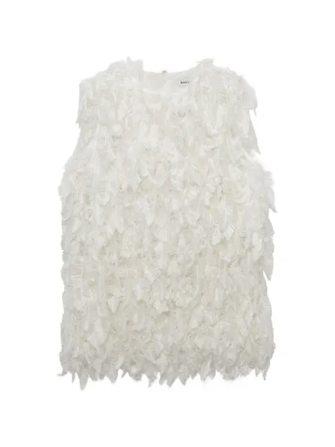 SIMKHAI Fei feathered satin top White 4262067FF