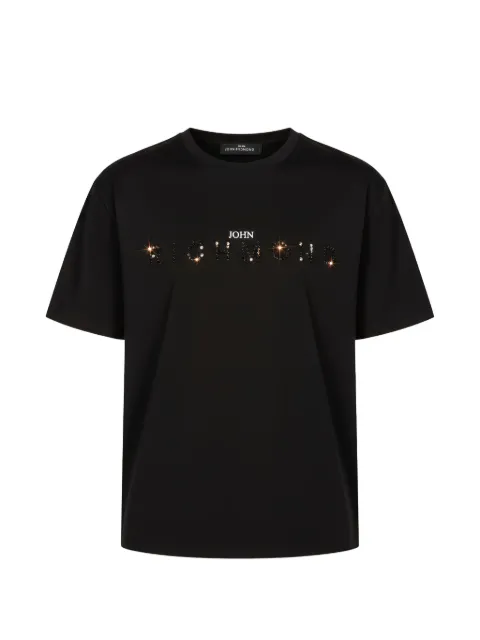John Richmond crystal-embellished logo-print T-shirt Black RMA26345TS