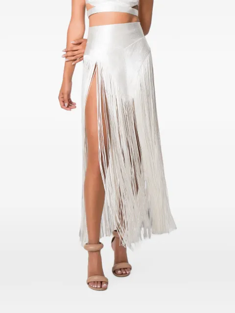 NORINA ST Nuria fringe-detail skirt and top set White NURIASET