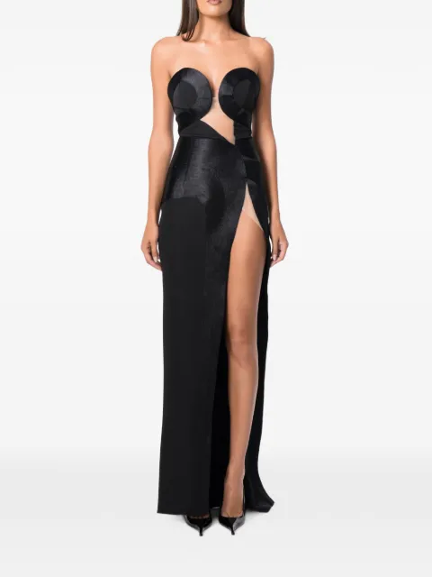 NORINA ST Misha strapless panelled maxi dress Black MISHADRESS