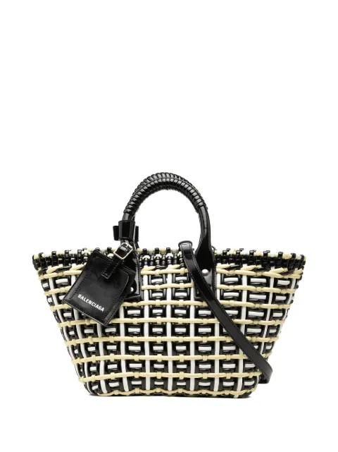 Balenciaga Pre-Owned 2022 Faux Leather Bistro Basket Bag XS satchel Yellow 2834SEF9G85KIA9D