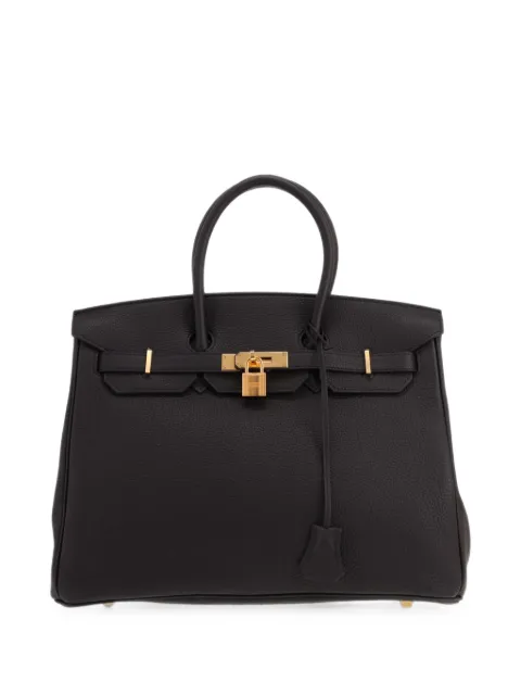 Hermès Pre-Owned 2022 35 Birkin Togo leahter tote bag Black 434065