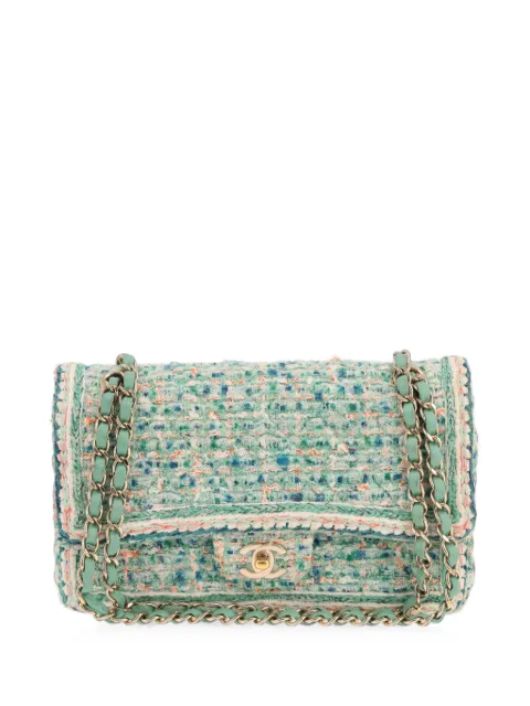 CHANEL Pre-Owned 2019 Timeless tweed shoulder bag Green 433690