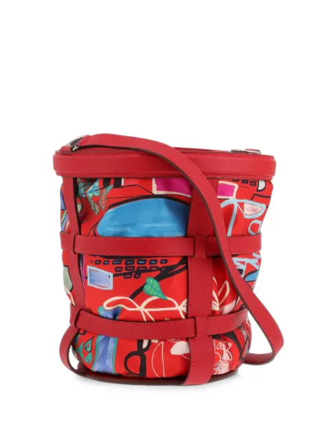 Hermès Pre-Owned 2016 Musardine abstract-print bucket bag Red 433594