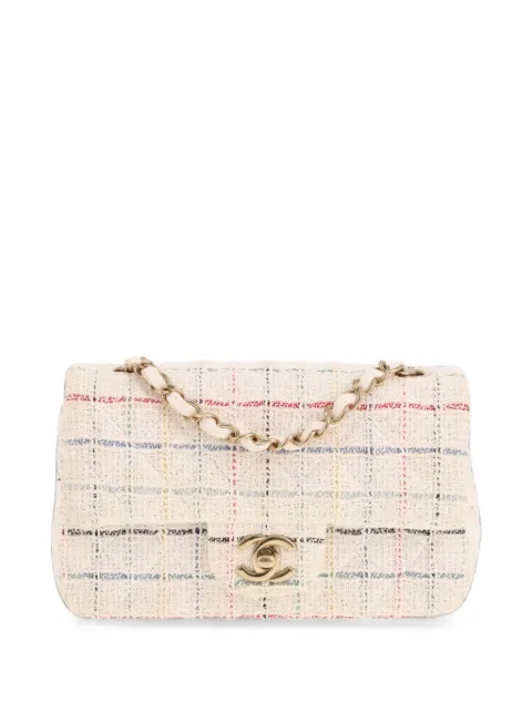 CHANEL Pre-Owned 2020's mini Timeless tweed shoulder bag Neutrals 433580